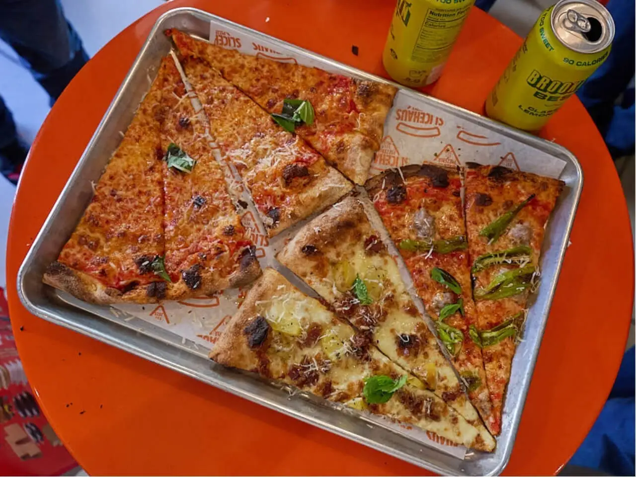 person eating pizza